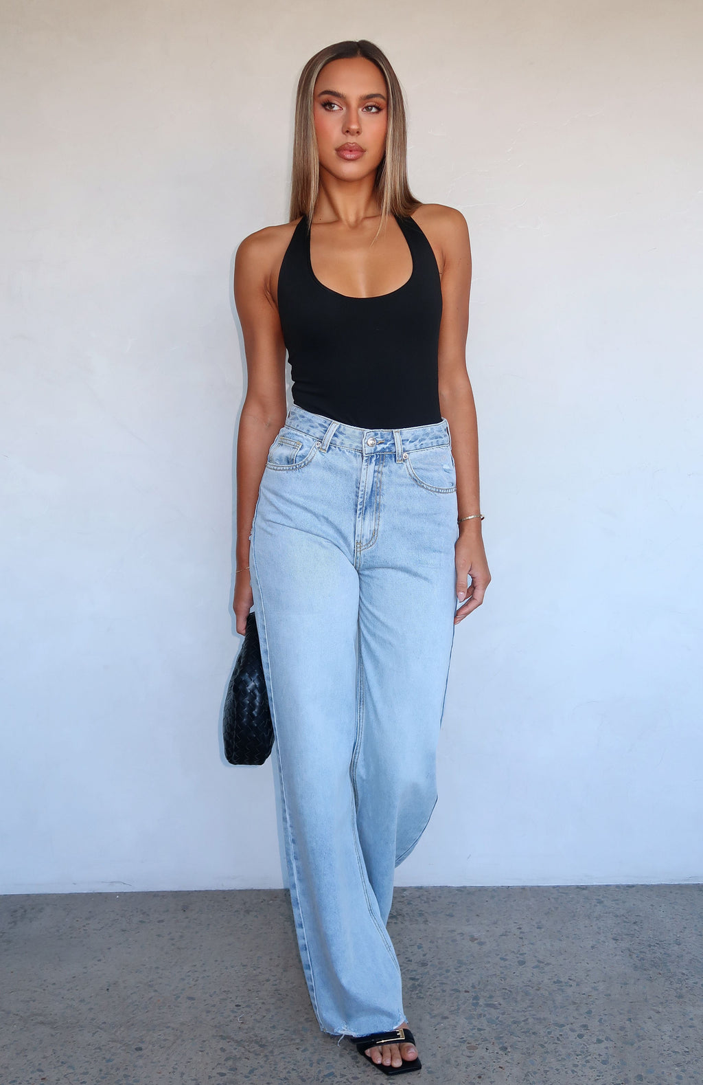 Alana High Waisted Straight Leg Jeans Light Blue