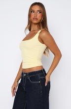 Filled With Life Ribbed Tank Lemon