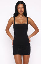 Pump The Volume Embellished Mini Dress Black
