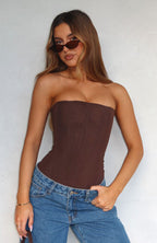 Tell Me A Secret Strapless Bustier Chocolate