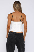 Girl About Town Bustier White/Black