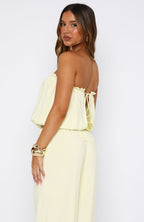 Golden Child Strapless Top Lemon