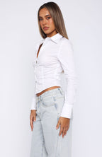 Office Siren Long Sleeve Shirt White