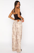 Maeve Low Rise Wide Leg Jeans Desert Snake