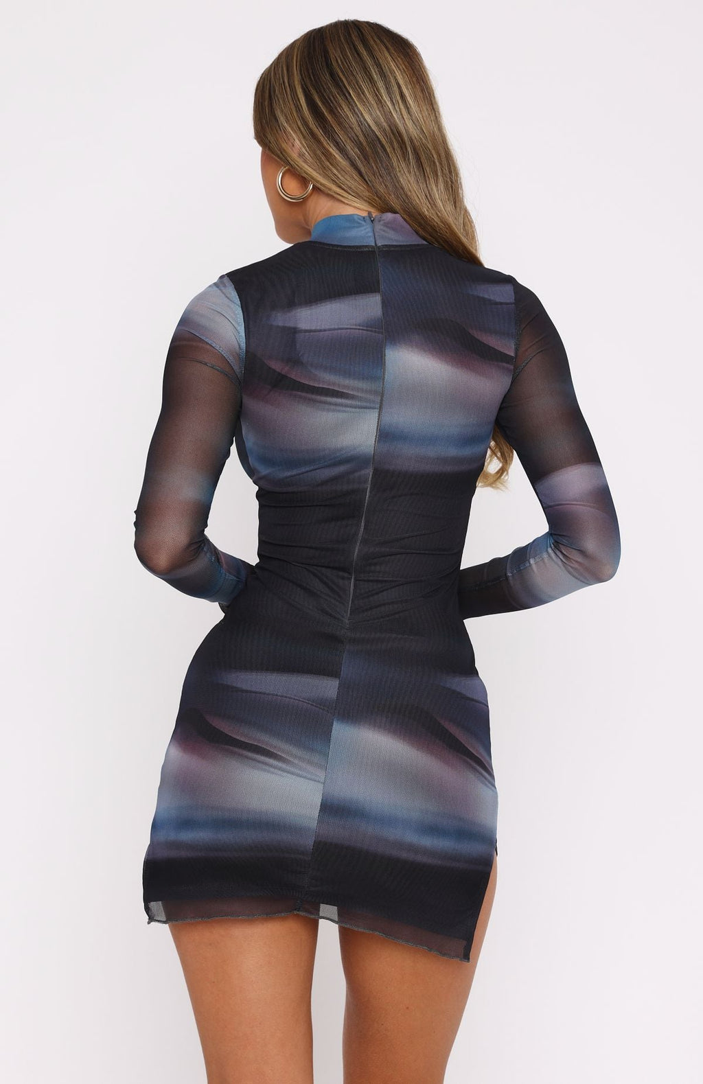 Fatal Attraction Long Sleeve Mini Dress Grey Ombre