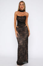 Forever After Lace Maxi Skirt Black