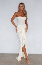 Still Got It Mesh Maxi Dress Lemon