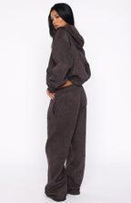 Hiding Away Wide Leg Sweatpants Dark Camo
