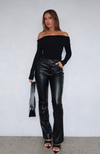 Good Luck Guaranteed PU Pants Black