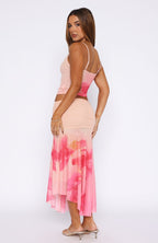 Mediterranean Mirage Midi Skirt Botanic Mirage