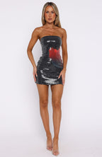 Make Up My Mind Sequin Mini Dress Midnight Scarlet