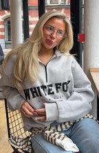 High Standard Zip Front Sweater Grey Marle