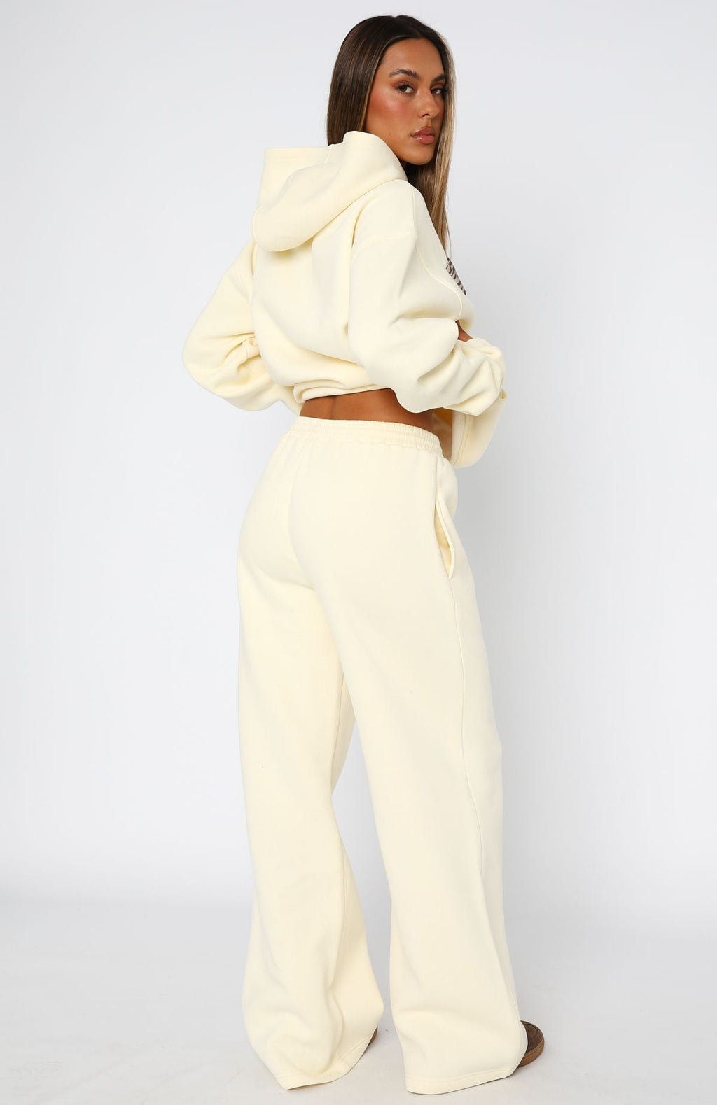 From The Archives Maya Wide Leg Sweatpant Lemon