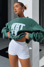 Minding My Business Ribbed Booty Shorts White