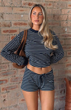 Touchdown Long Sleeve Tee Navy Stripe