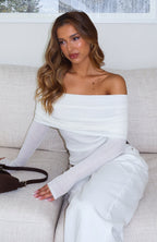 Take The Reigns Long Sleeve Top Off White