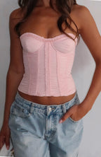 Don't Judge Me Strapless Bustier Baby Pink