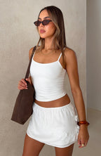 Going For A Drive Mini Skirt White