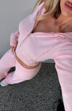 Paying It Forward Zip Front Hoodie Baby Pink