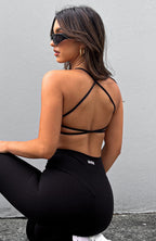 She's Healthy Sports Crop Black