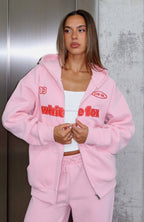 Ready To Go Zip Front Hoodie Pink