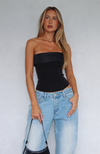 I'm Lovesick Strapless Bustier Black