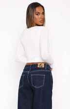 Show You The World Long Sleeve Top White