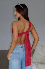 It's A Love Story Lace Top Berry