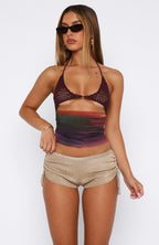 Try That Again Halter Top Sunset Haze