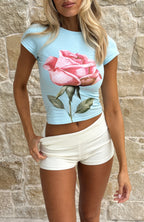 Ride It Out Baby Tee Baby Blue