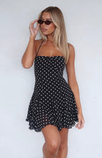Think I'm In Love Mini Dress Black/White Polka Dot