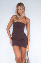 You Can't Keep Up Mini Dress Chocolate