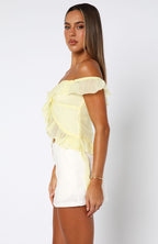 Love The View Off Shoulder Top Lemon