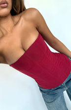 Tell Me A Secret Strapless Bustier Red