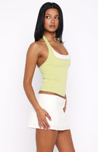 No Proof Double Layer Halter Top Green/Pink