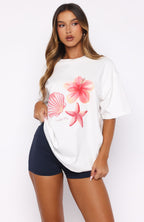Treasured Memories Oversized Tee White
