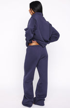 Standing My Ground Wide Leg Sweatpants Navy