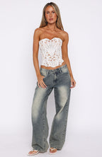 So Much To Say Strapless Bustier White