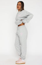 Love Me Tender Sweatpants Dark Grey Marle