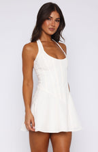 We Belong Halter Mini Dress White