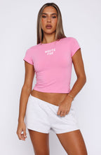 Break The Records Baby Tee Bubblegum