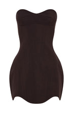 Lavender Fields Strapless Mini Dress Chocolate