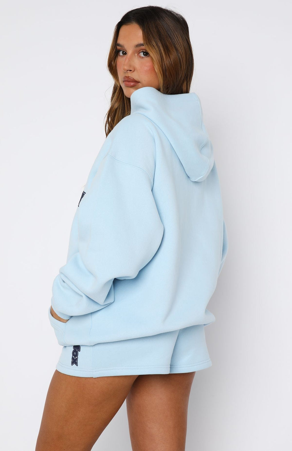 Ready To Go Zip Front Hoodie Baby Blue