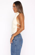 Time Passes Halter Top Pearl