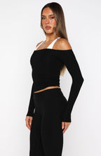 Mad For You Long Sleeve Top Black