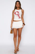 Papaya Dreams Mini Skort White