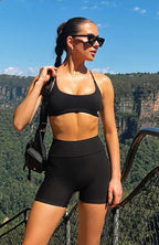 Keep Up High Waisted Shorts 4 Black