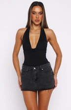 New Horizons Halter Bodysuit Black