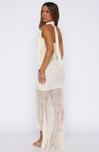 Inner Goddess Lace Maxi Dress Lemon