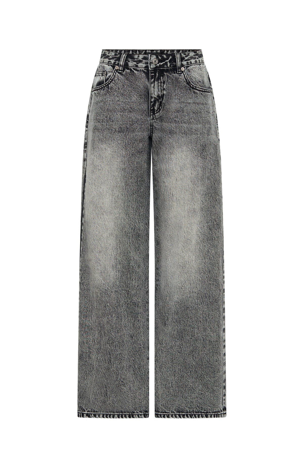 Maeve Low Rise Wide Leg Jeans Grey Acid